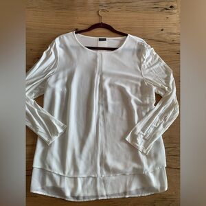 Barbara Lebek Sheer Overlay Tee Shirt Long Sleeve White one size Women’s Prelove